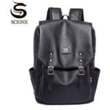 👉 Backpack PU leather Hot Men Backpacks Fashion Solid Color & Travel Bags Male High College School Rucksack Mochila Masculina