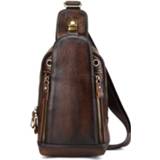 👉 Backpack leather cowhide High Quality Men Single Back Pack Rucksack Vintage Real Brush Color Shoulder Bag Crossbody Chest Bags