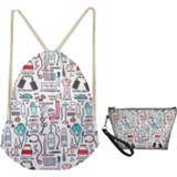 👉 Backpack small vrouwen meisjes MOZOEYU Women Drawstring Bag Sets Fashion Nurse Design Girls Woman Foldable School Cloth Shoes Pack
