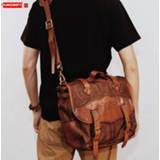 👉 Handtas cowhide leather Men's Handbags Male Shoulder Slung Laptop Bag Messenger Old Handmade Men Travel Bags Retro Vegetable Tanned