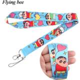 👉 Keychain vrouwen Flyingbee Cartoon Cute Phone Lanyard Women Fashion Strap Neck Lanyards for ID Card Keys X0647