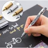 👉 Paintmarker goud zilver 1pcs Paint Pen Waterproof Permanent Marker Pens Gold / Silver 1.5mm Craftwork Student Stationery Art Supplies