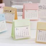 Agenda 2021 Desktop Paper Solid Color Mini Calendar Dual Daily Scheduler Table Planner Portable Desk Calendars Yearly Organizer