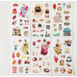 👉 Stickeralbum meisjes 6 Sheets Sakura Japanese Girls Decorative Stickers Album Diary Stick Label Paper Decor Hand Account