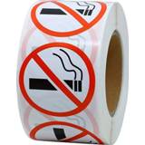 Smoking 500pcs/roll Round No Stickers 1 Inch for public area Self Adhesive Waterproof Warning Decal stationery