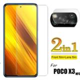 👉 Cameralens 2-in-1 Glass for Poco X3 Front Screen & Camera Lens Tempered Protectors Xiaomi NFC Protector