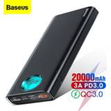 👉 Powerbank Baseus 20000mAh Power Bank Type C PD Quick Charge 3.0 20000 mAh For Xiaomi Mi iPhone Portable External Battery Charger