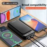 👉 Powerbank Jellico Power Bank 20000mAh Portable Charging Poverbank Mobile Phone External Battery Charger 20000 mAh for Samsung