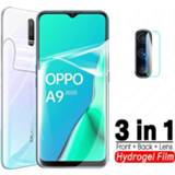 👉 Filmcamera 3in1 For OPPO A5 A9 a 5 9 2020 Front Back Full Gule Hydrogel Film Camera Lens Protevtive Screen Protector Not Glass