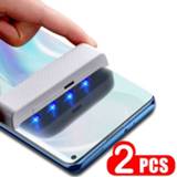 👉 Screenprotector 2PCS UV Liquid Glue Tempered Glass For OnePlus 8 Pro 7 Case Screen Protector Cover One Plus Oneplus7 Film 7T