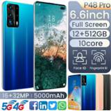 👉 Smartphone Global Version P48 Pro Android Smartphones 6.6''Big Screen 5G Cellphones 12GB +512GB 10-Core Smart wake-up Function Mobile Phone