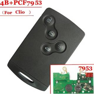 👉 Remote Car Key 4 Button Smart Card with pcf7953 chip 433mhz Va2 Blade for Renault Clio