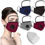 👉 Gezichtsmasker Face Maks Adult Mouth masks+Filters And Detachable Eye Shield Facemasks PM2.5 Respirator Mouth-muffle protective reusable Mask