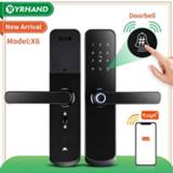 👉 Deurbel New X6 Waterproof tuya smartlife security fingerprint wifi smart door lock with bell for Home apartment hotel