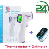 👉 Oximeter Digital Fingertip Pulse Heart Rate Blood Oxygen Saturation Monitor SpO2 Meter + Portable Infrared Forehead Thermometer