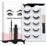 👉 Oogpotlood 3/5Pair magnetic eyelashes&eyeliner set 3D Eyeliner Liquid False Eyelashes Long extension thick curling dropship