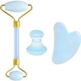 👉 Massager senioren Natural Opal Jade Roller Gouache Scraper For Face Gua Sha Massage Tool Set Facial Guasha Board