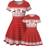 👉 Dress meisjes Christmas Mom And Daughter Dresses Cute Family Party Parent-child Outfits Fashion Printed Girls Mother Clothing