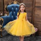 👉 Sleeveless meisjes kinderen Flower Girls Dress for Wedding Party Elegant Children Princess Lace Applique Gown Kids Dresses Clothes