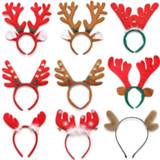 Deurbel baby's 2020 New Year Christmas Decorations Ears With Bells Baby Headband Head Buckle Holiday Dress Props Reindeer Antlers