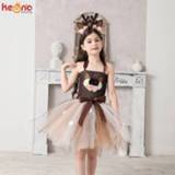 👉 Dress meisjes kinderen Deer Costume Girls Halloween Christmas Fancy Flower Reindeer Bambi Kids Tutu with Headband Children New Year Clothes