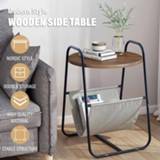 👉 Sofa Coffee Tables Nordic Style Side Table Round Double Layer Storage Bedside Desk Living Room Bedroom Decoration Furniture