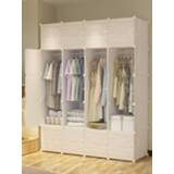 👉 Wardrobe resin large small Simple material cloth capacity assembly fabric single cabinet bedroom rental imitation solid wood