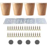 👉 Sofa 4PCS 58x60x38mm Oak Furniture Legs Wooden Feet Cabinet Table with Iron Pads Gaskets Screws