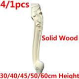 👉 Sofa Solid Wood Furniture Legs Feet Replacement Couch Chair Table Cabinet Carving 30/40/45/50/60cm Height 4/1pcs