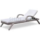 👉 Sofa 1PC Outdoor Rattan Recliner Beach Chair Patio Hotel Swimming Pool Open-air Bed Leisure