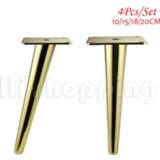 👉 Sofa goud 4Pcs/Set Metal Furniture Legs Gold Vertical Inclined Tube Feet for TV Cabinet Support Accessories