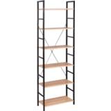 👉 Organizer zwart wit Wooden Black and White Shelf Unit Shelving Storage 6 Tiers Shelves Bookcase Garage Shed Rack Kitchen Decor