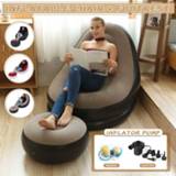 👉 Sofa mannen Lazy Man Inflatable Folding Recliner Outdoor Bed with Footrest Single Chair Ergonomic Design for Work and Home