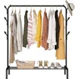 👉 Hanger Floored Drying Rack Pole Style Coat Indoor Metal Clothing Home Bedroom Storage Wardrobe Balcony