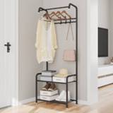 👉 Hanger Iron Metal Coat Hooks Floor Standing Rack with Shoe Furniture Entrance Hall Clothes Racks Home