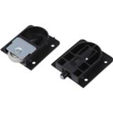 👉 Wardrobe zwart plastic Black Plate 25mm Dia Wheel Sliding Door Roller