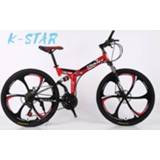 👉 Bike steel K-STAR Road Bikes Racing Bicycle Foldable Mountain 26/24 Inch 21-speed Bicycles Dual Disc Brakes