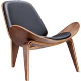 👉 Sofa zwart Furgle Black Walnut Replica Lounge Shell Chair Nordic Creative Simple Designer Single Smile Airplane