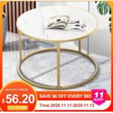 👉 Sofa small Creative Round Coffee Table Bed Tables Side Wooden Marble Magazine Shelf Desk Bedroom Living Room Furniture