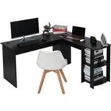 👉 Workstation Panana Home Office Wood Corner Computer Desk L-Shaped Table with Bookshlef Fast delivery
