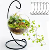 Ornament Christmas Bauble Holder Ornaments Hanging Display Stand Metal Iron Hanger L Flower Plant Shape Basket Wrought B0O3