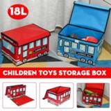 👉 Organizer 18L Children Cartoon Car Bus Toy Storage Box Child Toys Organizers Case Waterproof School Good Habit Formation