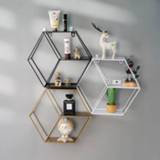 👉 Organizer Wall Shelf Floating Shelves Mounted Hexagon Storage Holder Rack for Bedroom Living Room Office Decor