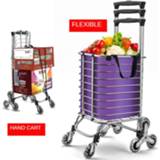 👉 Trolley rubber B-LIFE Step Up Foldable Grocery Shopping Cart Dolly Stair Climber Utility Tote Bag Quiet Wheels Flexible Handle