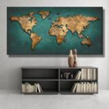 👉 Poster canvas 120x60 CM World map Pringting Print On Paintings Wall Art Pictures For living Room Home Decor