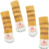 👉 Sock 4pcs Cute Cartoon Cat Paw Chair Leg Socks Knitting Non-Slip Table Foot Pad Protector Furniture Decor