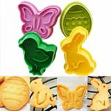 Plunger cutter New Baking Mold 4 Pieces Set Easter Egg Rabbit Cake Fondant Cookies Biscuit Pastry DIY Color Uncertain 2020