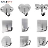 Hanger steel Stainless Hooks Self Adhesive Wall Door Hook Kitchen Bathroom Towel Holder Key Rack Multi-function Organizer