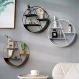 👉 Ornament Nordic Style Metal Decorative Shelf round Hexagon storage holder rack Shelves Home wall Decoration Potted