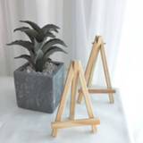 👉 Ornament small W&G Mobile phone support easel wooden creative decoration triangle bracket pine wood display photo card frame